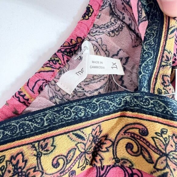 Maurices Midi Dress Womens 1X Multicolor Rayon Sleeveless Paisley High Low New - Picture 4 of 14